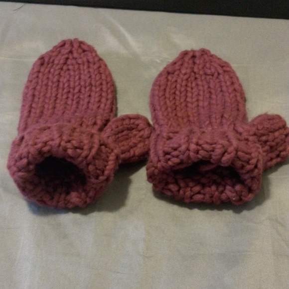 Hand knited Purple MITTENS - Picture 2 of 3